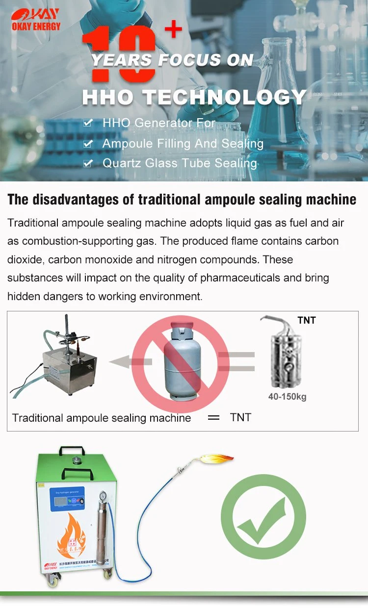 Brown Gas Flame Glass Melting and Ampoule Tube Sealing Generator