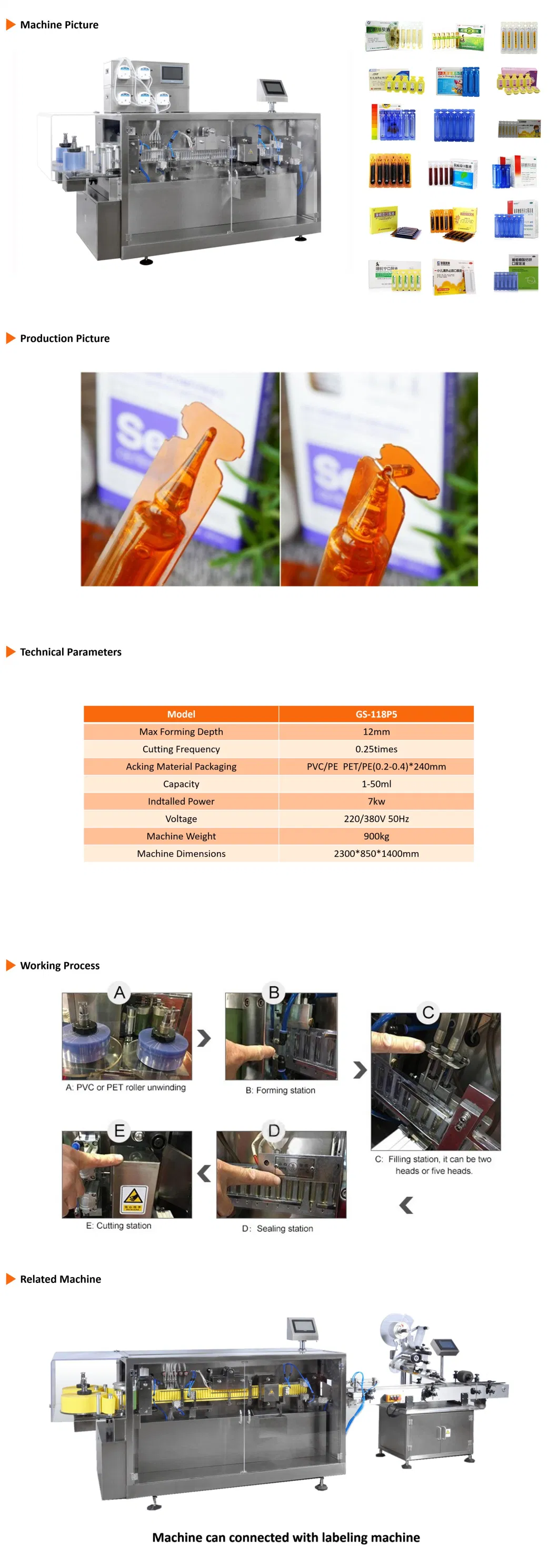 Automatic Aseptic Liquid Plastic Ampoule Forming Filling Sealing Machine